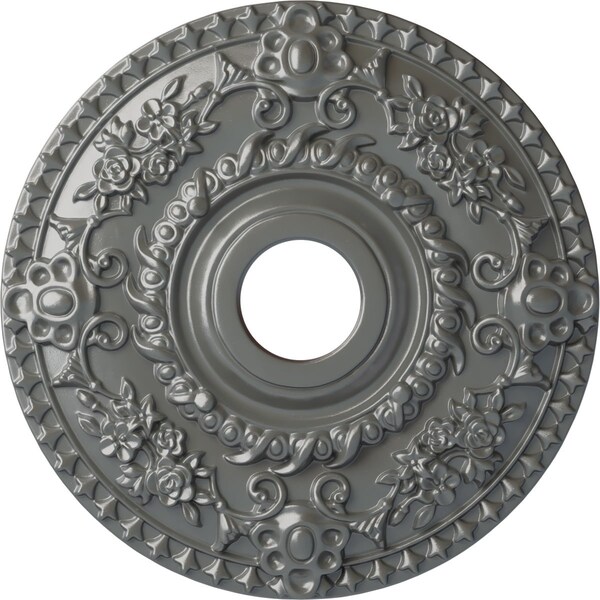 Ekena Millwork Rose Ceiling Medallion (Fits Canopies up to 7 1/4"), Hand-Painted Silver, 18"OD x 3 1/2"ID x 1 1/2"P CM18ROSLS - main